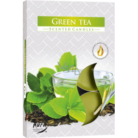 BISPOL Aura Green Tea - Zelený čaj vonné čajové sviečky 6 kusov