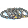 Yooperlit náramok elastický prírodný kameň, gulička 8 mm / 16 - 17 cm