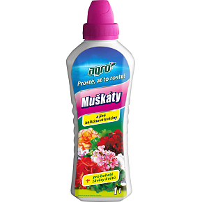 Agro kvapalné hnojivo pre pelargónie a iné balkónové kvety, 1 l