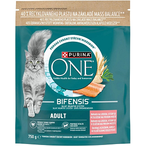 Purina ONE Bifensis Adult granule pre mačky s lososom, 750 g