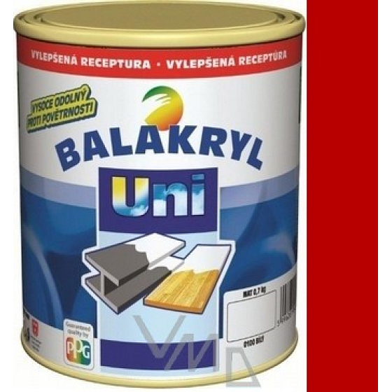 Balakryl Uni Mat 0819 Červený univerzálna farba na kov a drevo 700 g