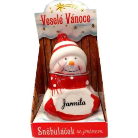 Nekupto Snehuliačik s menom Jarmila Vianočné dekorácie rozmer 8 cm