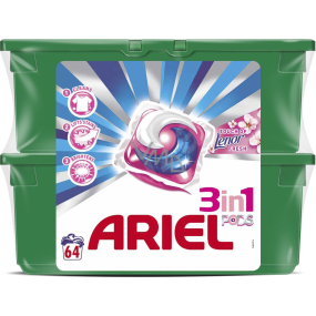 Ariel Touch of Lenor Fresh 3v1 gélové kapsule na pranie bielizne 2 x 32 kusov