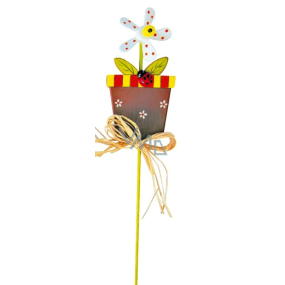 Kvetináč s bielym veterníkom zápich 9 cm + špajle