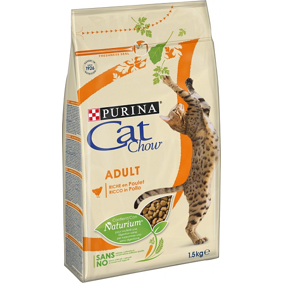 Purina Chow Adult Kurča a morka kompletné krmivo pre dospelé mačky 1,5 kg