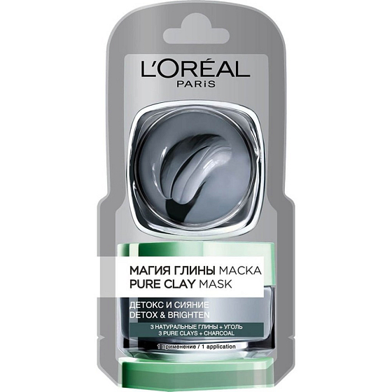 Loreal Paris Pure Clay Detox Mask Intenzívna čistiaca pleťová maska 6 ml