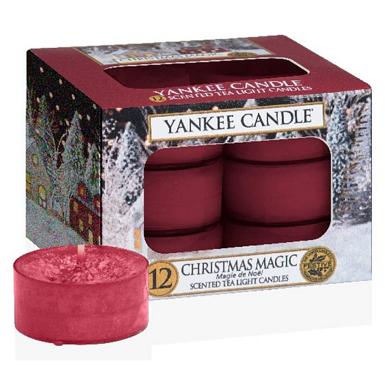 Yankee Candle Christmas Magic - Vianočné kúzlo vonná čajová sviečka 12 x 9,8 g