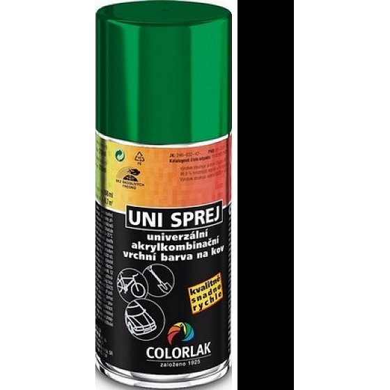 Colorlak Uni univerzálna akrylkombinační farba na kov sprej 1999 Čierna 160 ml