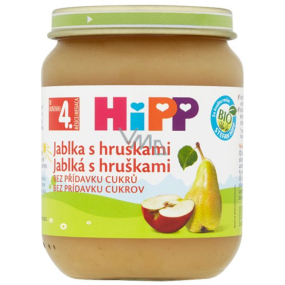 Hipp Ovocie Bio Jablká s hruškami ovocný príkrm, znížený obsah laktózy a bez pridaného cukru pre deti 125 g