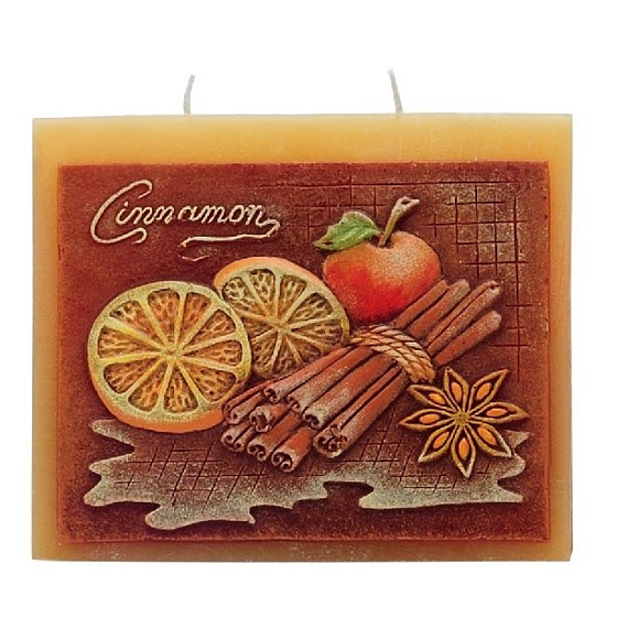 Candles Škorica vonná sviečka plochá 3 knôty 130 x 105 mm