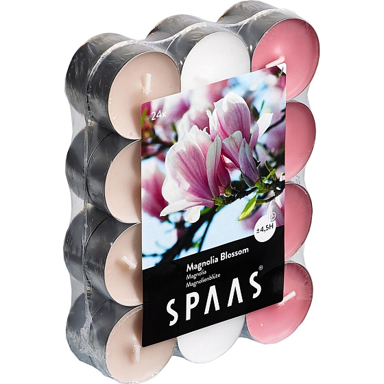 Spaas Tri Magnolia Blossom - Kvet magnólia vonné čajové sviečky 24 kusov