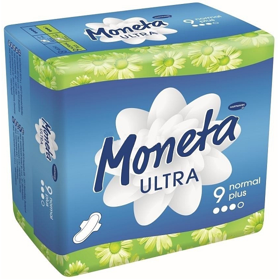 Ria Moneta Ultra Normal Plus intímne vložky s krídelkami 9 kusov