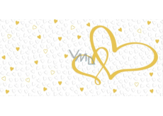 Albi blahoprajná karta - obálka na peniaze, zlaté srdce 18,8 x 8,8 cm