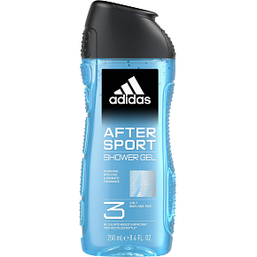 Adidas After Sport 3v1 sprchový gel na telo, vlasy a pleť pre mužov 250 ml Adidas After Sport 3v1 sprchový gel na telo, vlasy a pleť pre mužov 250 ml
