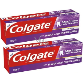 Colgate Maximum Cavity Protection Whitening zubná pasta s bieliacim účinkom 2 x 75 ml