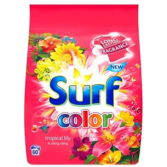 Surf Color Tropical Lily & Ylang Ylang prášok na pranie farebnej bielizne 60 dávok 3,9 kg