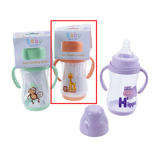 Baby First Žirafa 0+ dojčenská fľaša s úchopy 250 ml