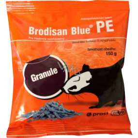 Tekro Brodisan Blue PE granule na hubenie hlodavcov 150 g