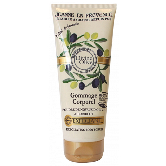 Jeanne en Provence Divine Olive vyživujúci sprchový peelingový gél 200 ml