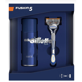 Gillette Fusion5 holiaci strojček pre mužov + Ultra Sensitive hydratačný gél na holenie 75 ml, kozmetická sada, pre mužov