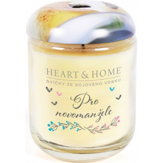 Heart & Home Pre novomanželov Sójová vonná sviečka strednej horí až 30 hodín 110 g