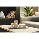 WoodWick Tonka & Almond Milk - sviečka s vôňou tonky a mandľového mlieka s dreveným knôtom a skleneným viečkom 453 g