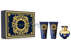 Versace Dylan Blue pour Femme parfumovaná voda 50 ml + sprchový gél 50 ml + telové mlieko 50 ml, darčeková sada pre ženy