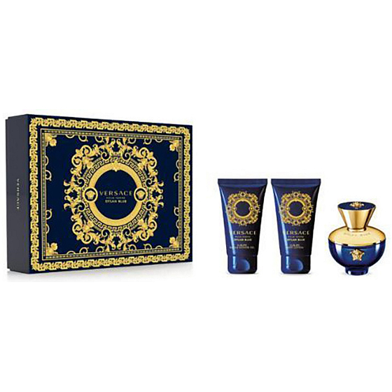 Versace Dylan Blue pour Femme parfumovaná voda 50 ml + sprchový gél 50 ml + telové mlieko 50 ml, darčeková sada pre ženy