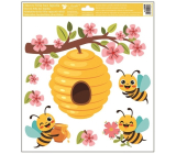 Okenná fólia včely s úľom 30 x 33,5 cm