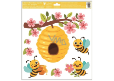 Okenná fólia včely s úľom 30 x 33,5 cm