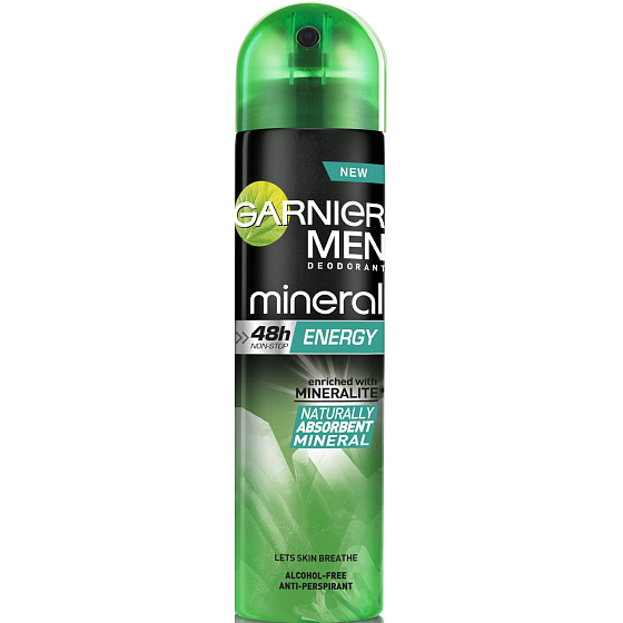 Garnier Men Mineral Energy deodorant sprej pre mužov 150 ml
