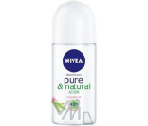 Nivea Pure & Natural Action s vôňou lotosu guličkový dezodorant roll-on pre ženy 50 ml