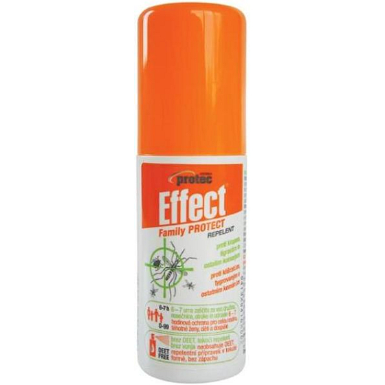 Effect Family Protect repelent proti kliešťom a komárom 100 ml rozprašovač