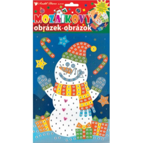 Mozaikový hrací set Vianoce snehuliak s čiapkou 23 x 16 cm