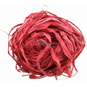 Raffia červená farbené lýko na dekoráciu 30 g