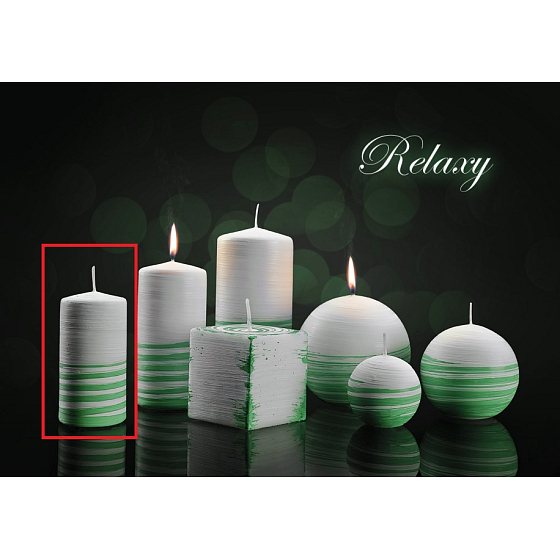 Lima Aromatická špirála Relax sviečka bielo - zelená valec 50 x 100 mm 1 kus
