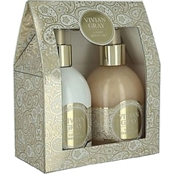Vivian Gray Sweet Vanilla luxusné mlieko na ruky 250 ml + krémové tekuté mydlo 250 ml, kozmetická sada