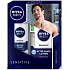 Nivea Men Sensitive pena na holenie 200 ml + voda po holení 100 ml, kozmetická sada