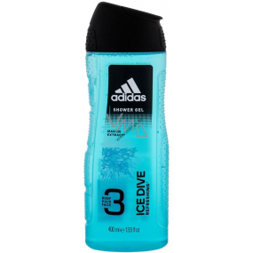 Adidas Ice Dive 3v1 sprchový gél na telo, vlasy a tvár pre mužov 400 ml