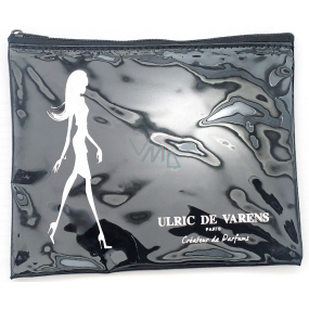Kozmetická taška Ulric de Varens lesklá čierna 19,5 x 15,5 cm