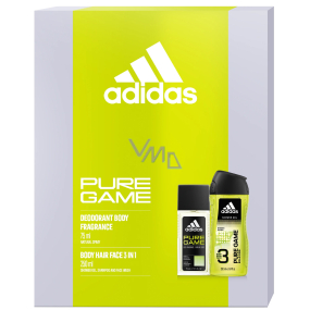 Adidas Pure Game parfumovaný dezodorant 75 ml + sprchový gél 250 ml, kozmetická sada pre mužov