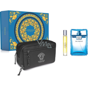 Versace Eau Fraiche Man toaletná voda 100 ml + toaletná voda 10 ml miniatúra + kozmetická taštička, darčeková sada pre mužov