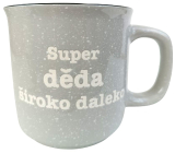 Albi Kameninový hrnček sivý Super dedko široko-ďaleko 400 ml