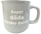 Albi Kameninový hrnček sivý Super dedko široko-ďaleko 400 ml