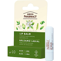 Green Pharmacy Aloe Vera a Limetka hydratačný balzam na pery, 3,6 g