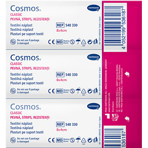Cosmos Pevná Strips náplast, 8 × 4 cm, 3 ks