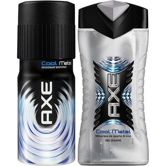 Axe Cool Metal dezodorant sprej pre mužov 150 ml + sprchový gél 250 ml, kozmetická sada