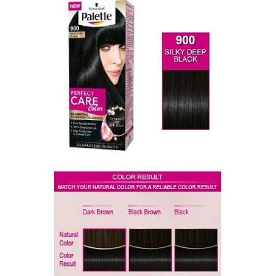 Palette Perfect Color Care farba na vlasy 900 Hodvábny úplne čierny
