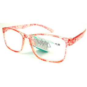 Berkeley Čítacie dioptrické okuliare +1,5 plast priehľadné červené bodky 1 kus MC2181