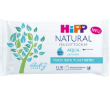 HiPP Babysanft Natural Aqua čistiace vlhčené obrúsky bez plastov pre deti 10 kusov
